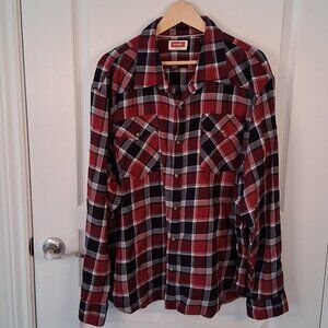 Wrangler Pearl Snap Plaid Flannel Shirt Men's Size 3XL Colorful Cowboy
